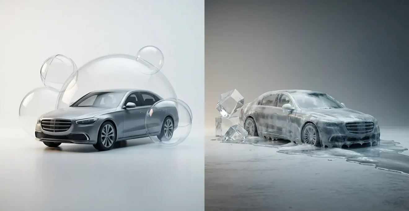 Comparaison visuelle entre valeur à neuf et dépréciation automobile