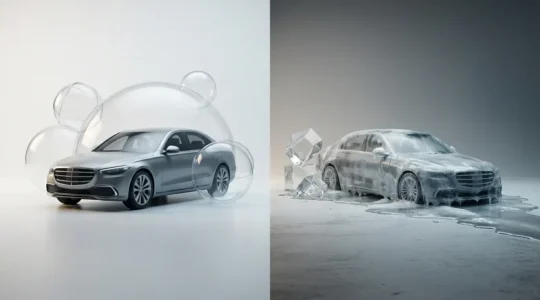 Comparaison visuelle entre valeur à neuf et dépréciation automobile