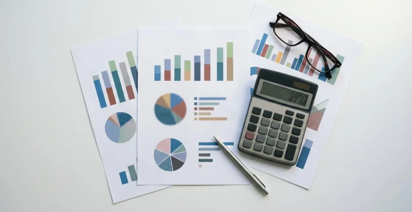 Bureau avec calculatrice et documents fiscaux étalés montrant le calcul du plafond de déduction